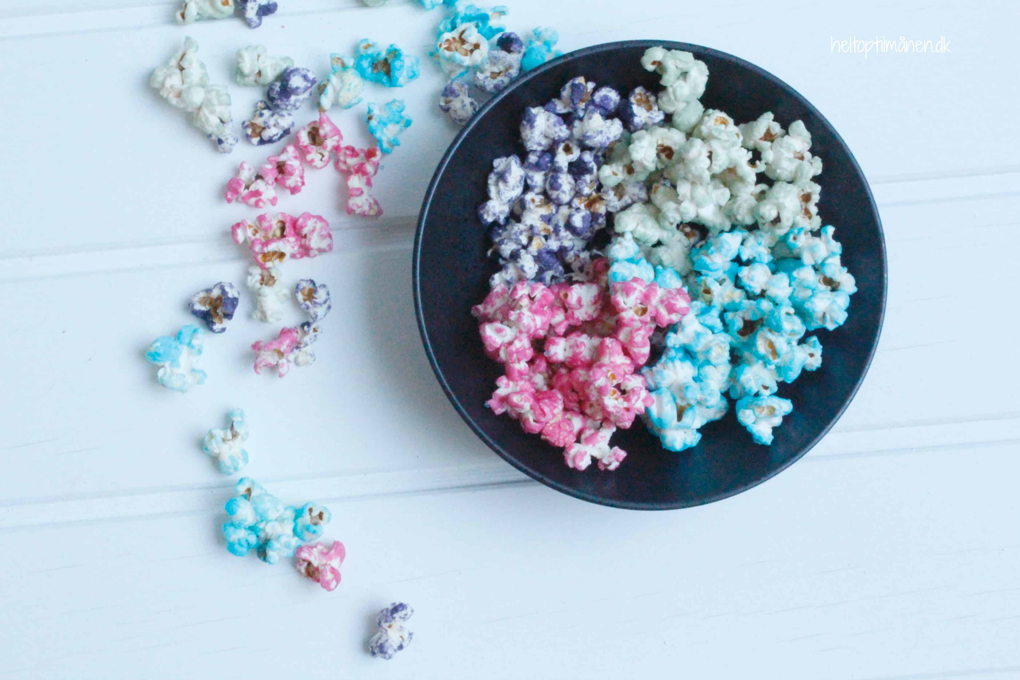 Farvede popcorn
