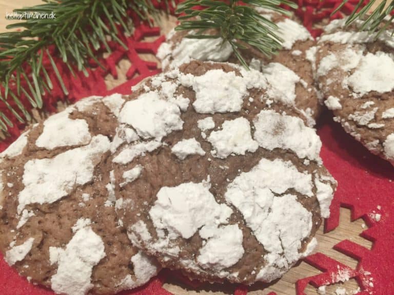 Crinkle cookies. Skønne julesmåkager med chokolade