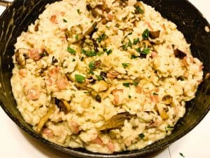 Risotto med svampe og bacon